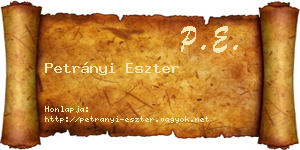 Petrányi Eszter névjegykártya