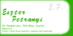 eszter petranyi business card